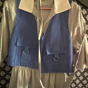 Asymmetrical Blue and Gray Dress